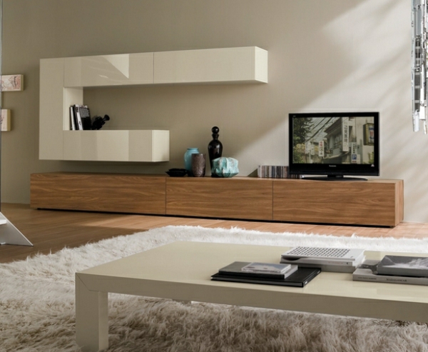 meuble TV bois blanc design