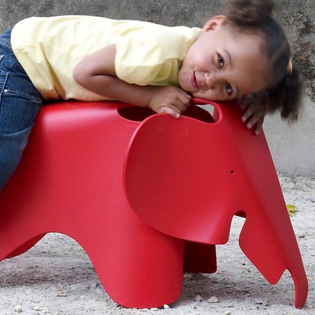 meuble accessoire ludique éléphant rouge