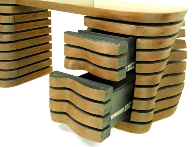 meuble de bureau en bois tiroirs