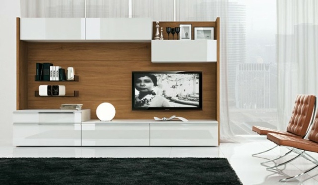 meuble de télé blanc bois