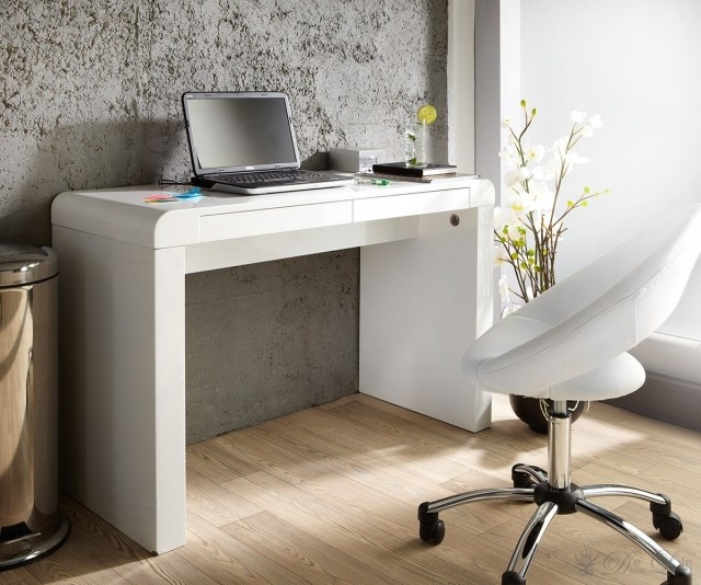 meuble-informatique-moderne-chaise-blanche-roulettes-tiroirs meuble informatique