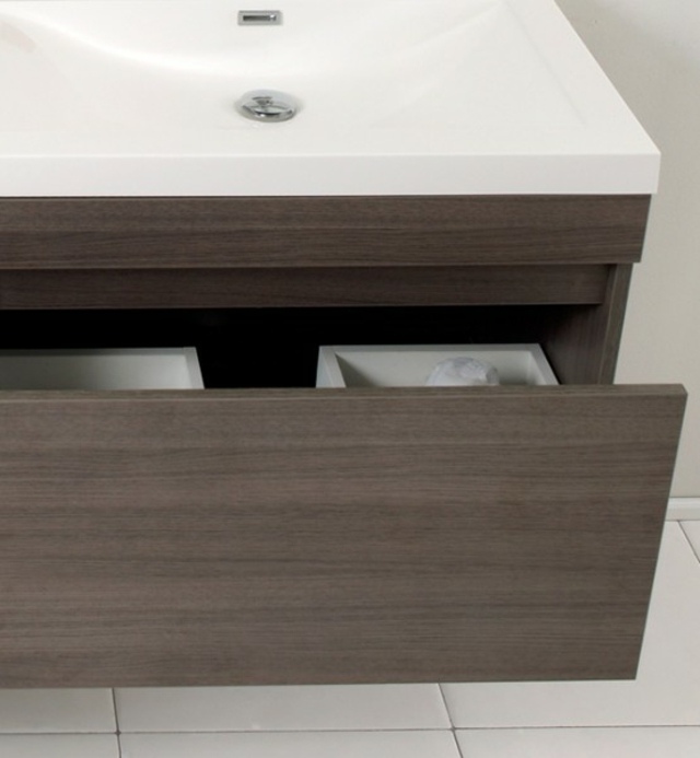 meuble lavabo espace rangement bois