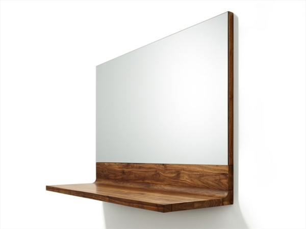 meuble miroir étagère bois design