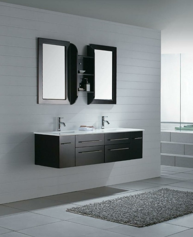 meuble noir salle de bain contemporaine