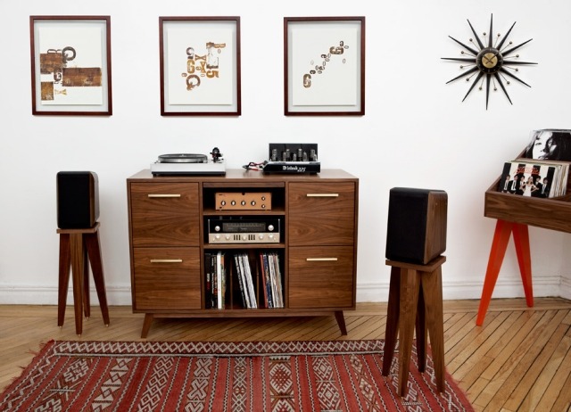 meuble-rangement-disques-noirs-design-Atocha-Design-tiroirs-étagères meuble rangement design