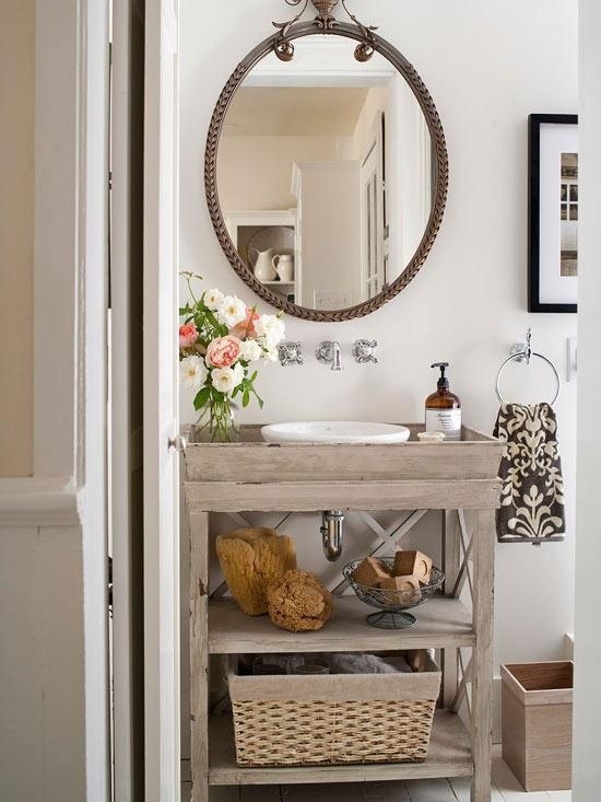 meuble-salle-bains-pas-cher-bois-design-vintage-panier-vasque-blanc-ovale meuble salle de bains pas cher