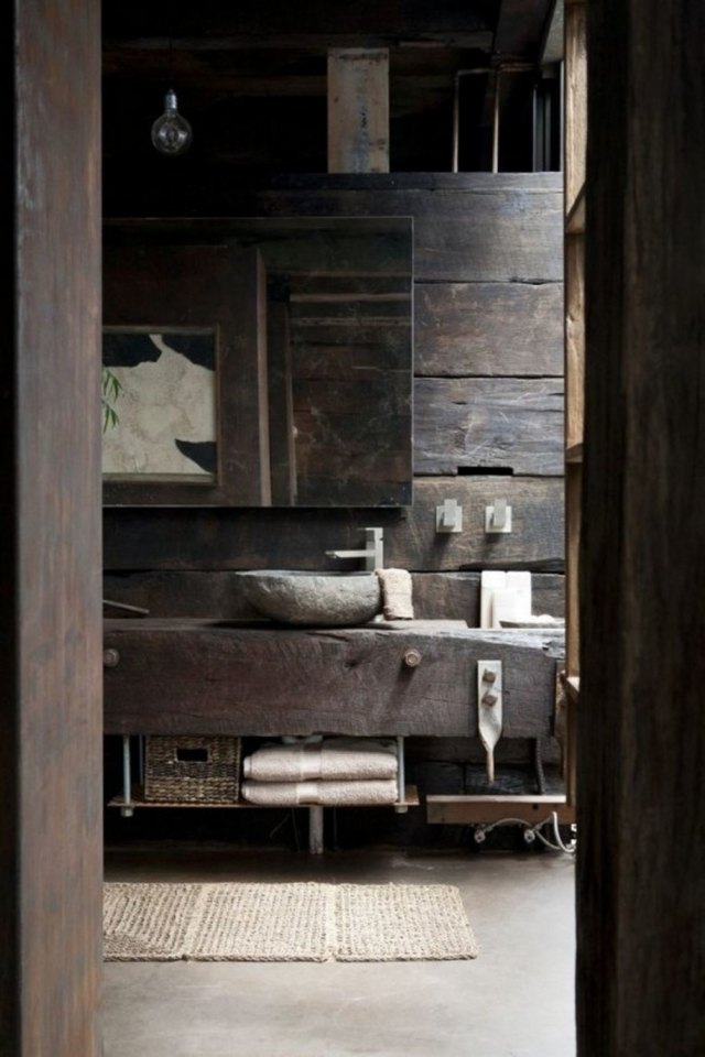 meuble-salle-bains-pas-cher-bois-rustique-vasque-forme-ovale-pierre-miroir-grand
