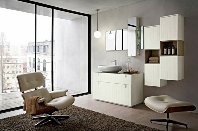 Les italiens de CERASA proposent un meuble simple  pratique pour la salle de bains appart nouveau