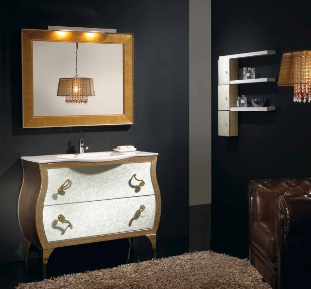 meuble-sous-lavabo-style-classique-blanc-beige-poignées-dorées-cadre-miroir-doré