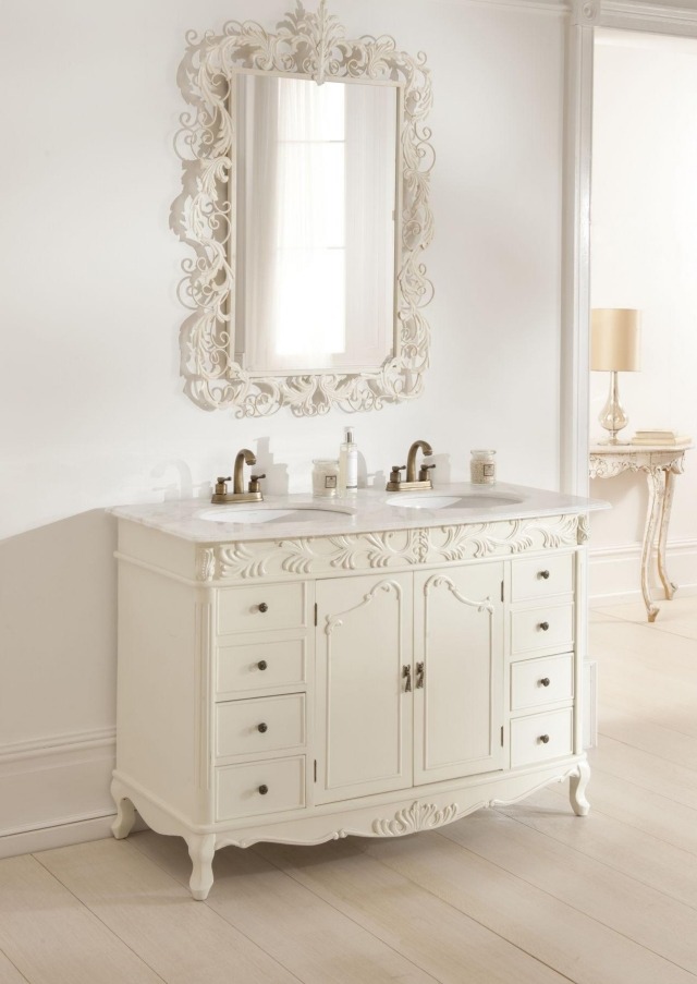 meuble-sous-lavabo-style-classique-blanc-ornements-deux-vasques-miroir-cadre-ornements