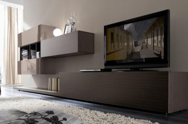 meuble télé design salon bois