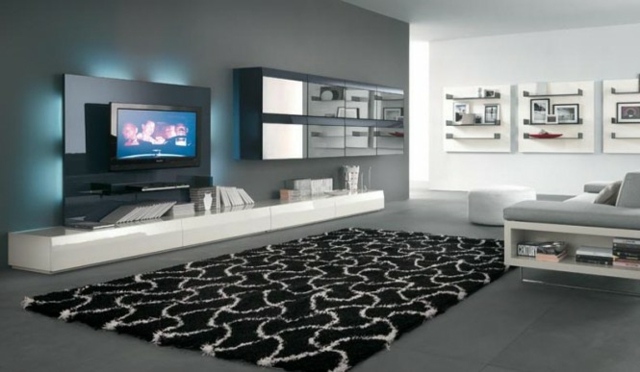 meuble tv blanc long