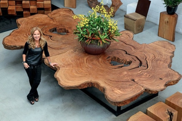 meubles en bois brut table