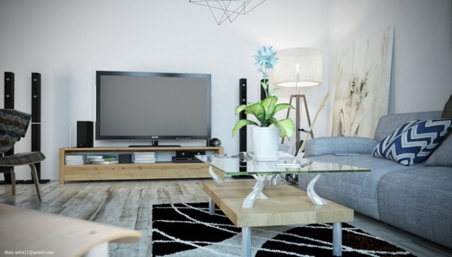 meubles bois salon moderne design