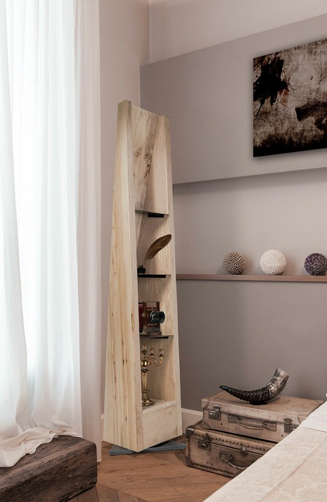 meubles design bois etagere bois rideau rocaille corne