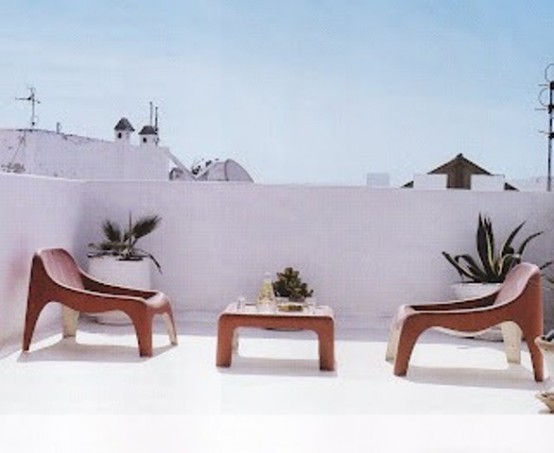 meubles design moderne terrasse blanc
