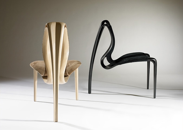 meubles en bois chaises noir clair