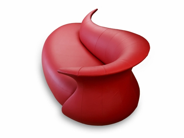 meubles en cuir canape rouge