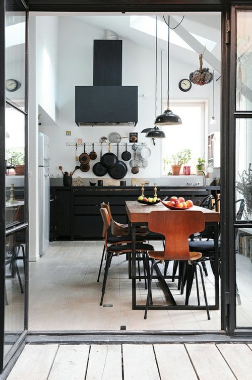 meubles noir cuisine moderne