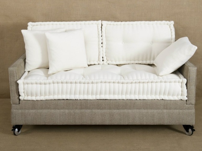 meubles rembourrés canapé tissu blanc Quatre un