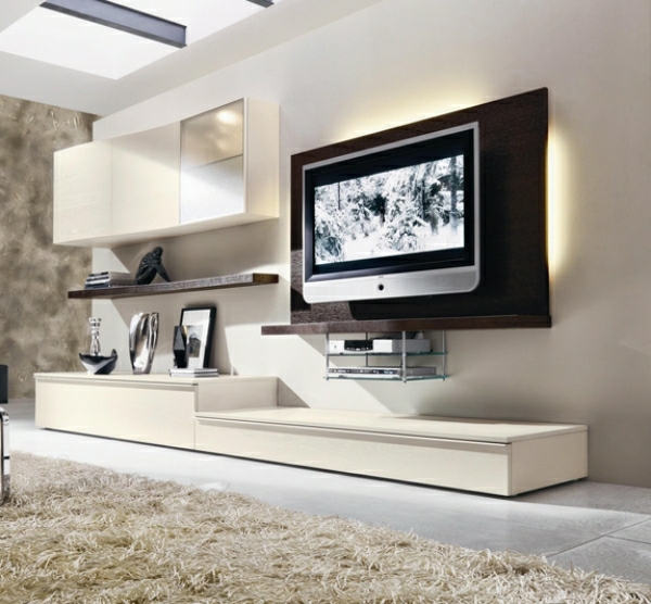 meubles télé bois blanc design