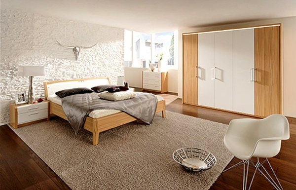 mobilier contemporain chambre coucher bois