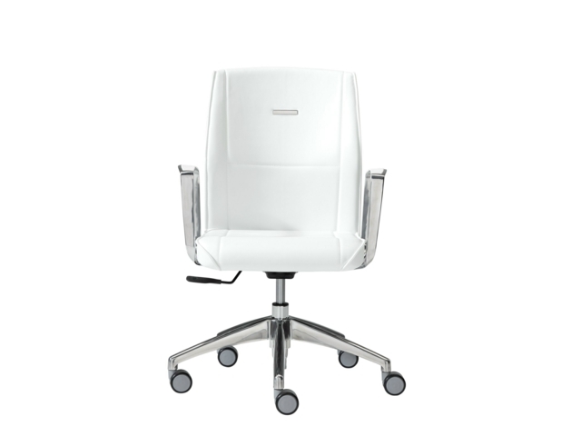 mobilier de bureau Beau chaise de travail en cuir blanc