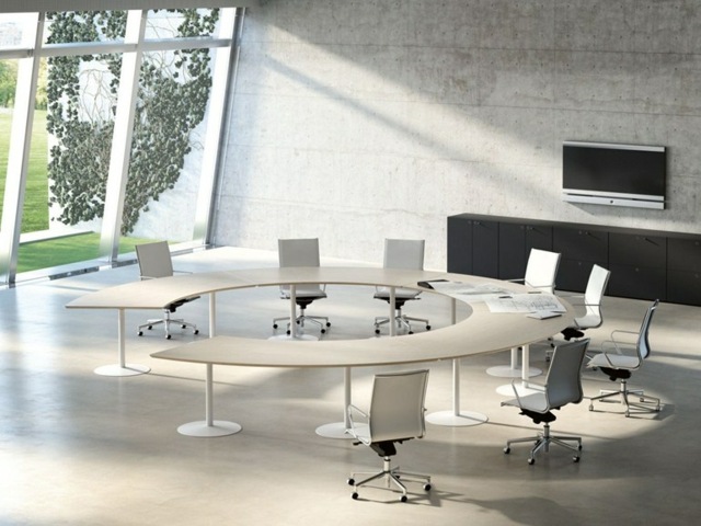 mobilier de bureau Salle de réunion moderne et futuriste blanche