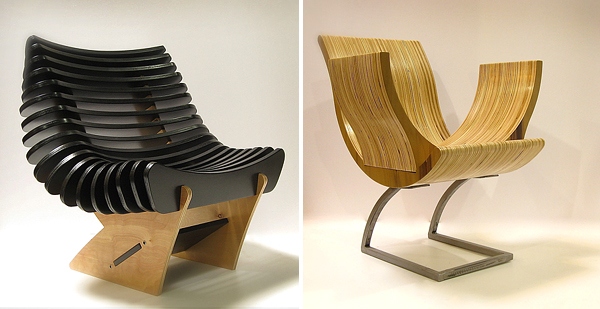 mobilier eco chaises à bascule bois noire