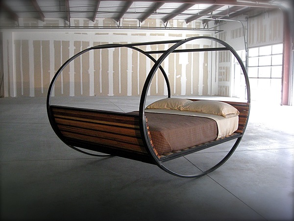 mobilier eco lit à bascule bois acier confortable