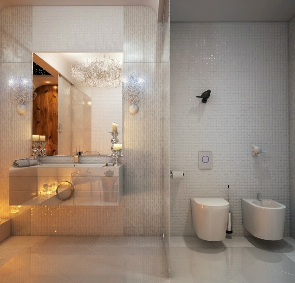 modèle salle de bain luxe blanche