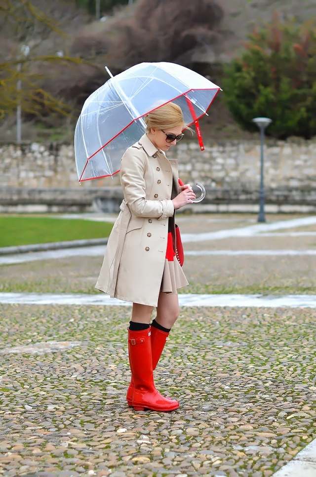 mode-automne-2014-couleur-tendance-rouge-bottes-pluie-rouges-trench-beige