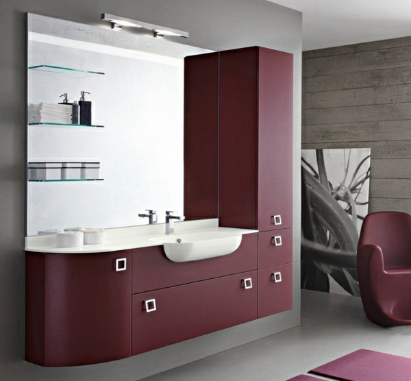 moderne salle bains bordeaux stylé imposante impressionnant 