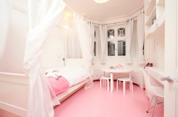moderne elegante chambre fille rose blanche