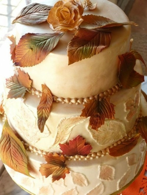 motifs feuilles arbres decoration gâteau