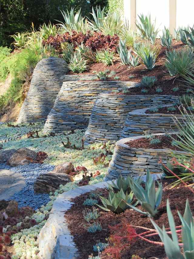 mur de jardin pierre moderne