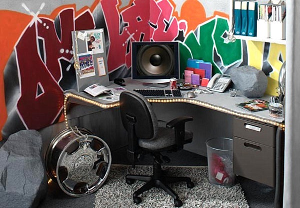 mur grafitti déco bureau moderne