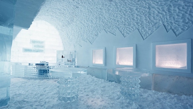 neige déco hôtel glace norvège