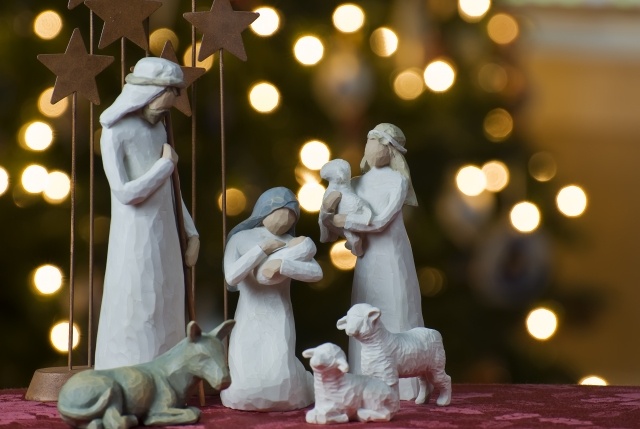 objets religieux Nativité-figures-bois