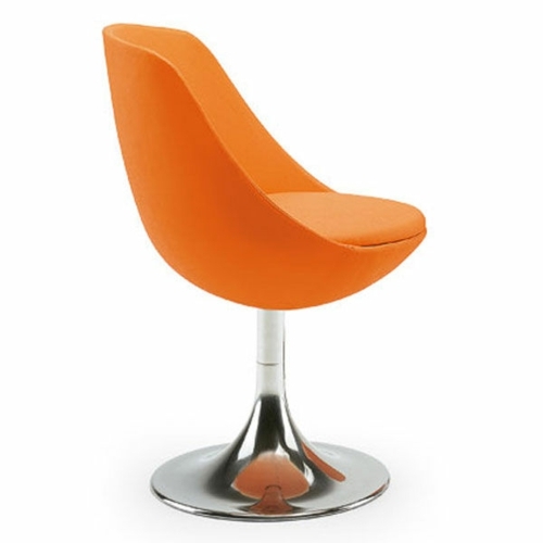 orange chaise pivotante fauteuil