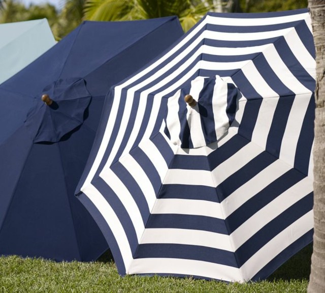 parasols jardin modernes blanc bleu