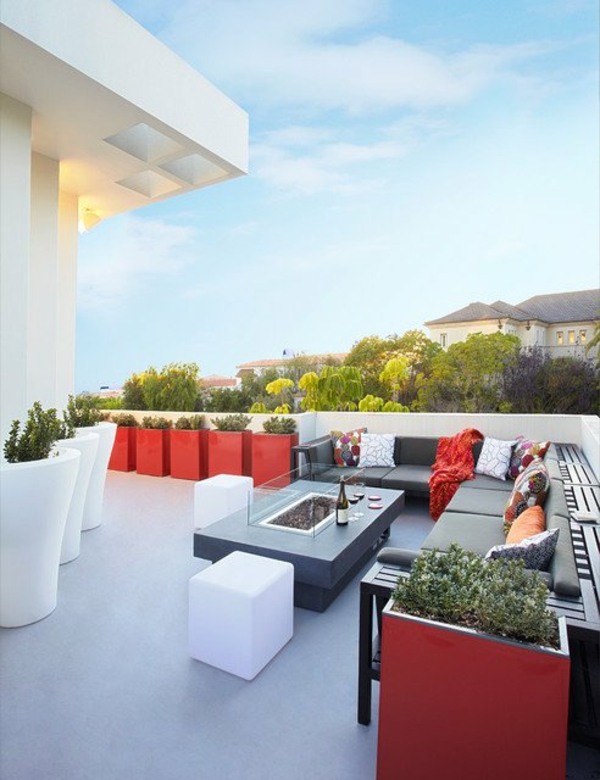 patio moderne sur toit vue splendide canapé angle