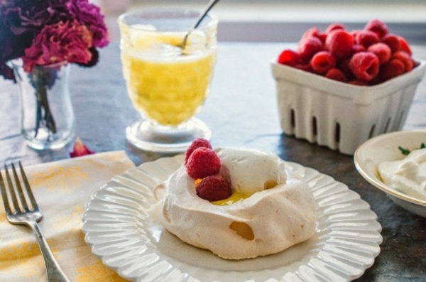 pavlova citron framboise dessert diététique