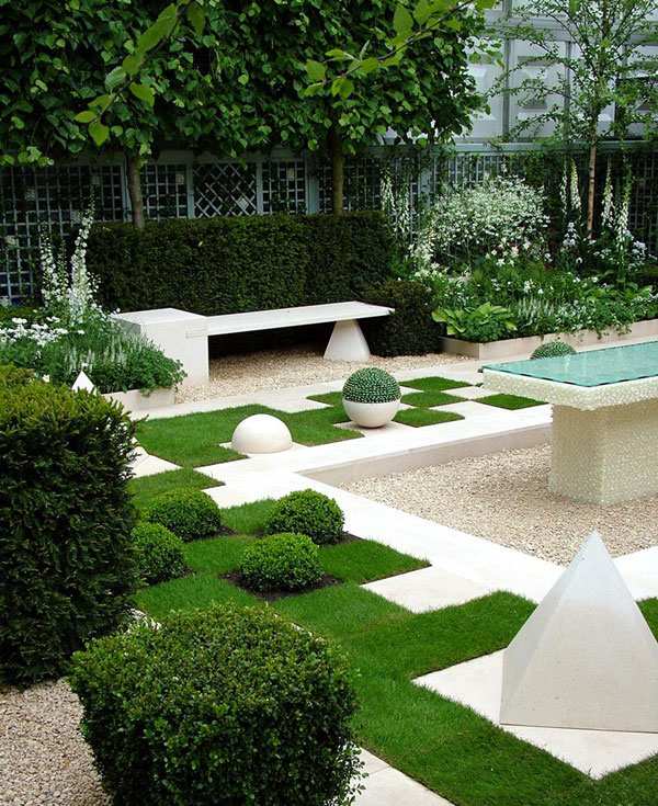 paysage jardin formes géometriques