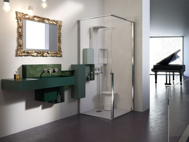 Le design classique en cubes suit celui du meuble lavabo petit armoire