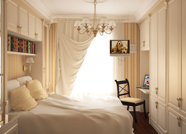 petite chambre coucher beige