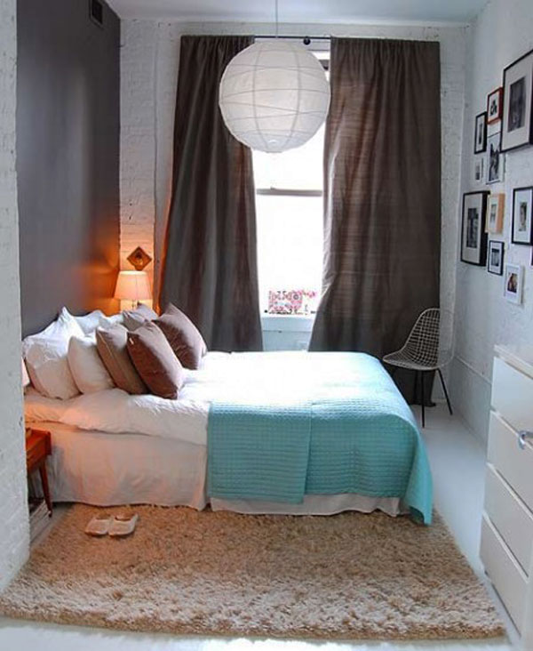 petite chambre coucher rideaux