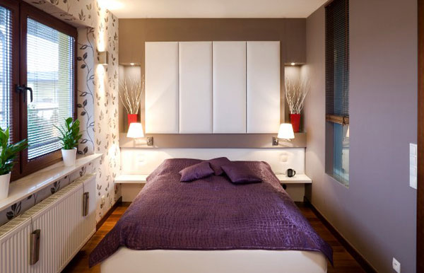 petite chambre coucher violette