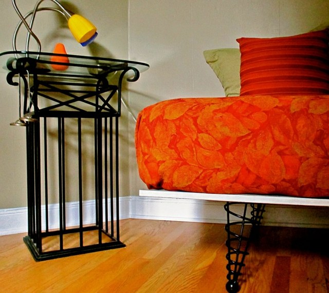 pied de meuble canape divan orange fer metal forge