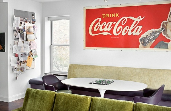 placard publicitaire cola dans salon